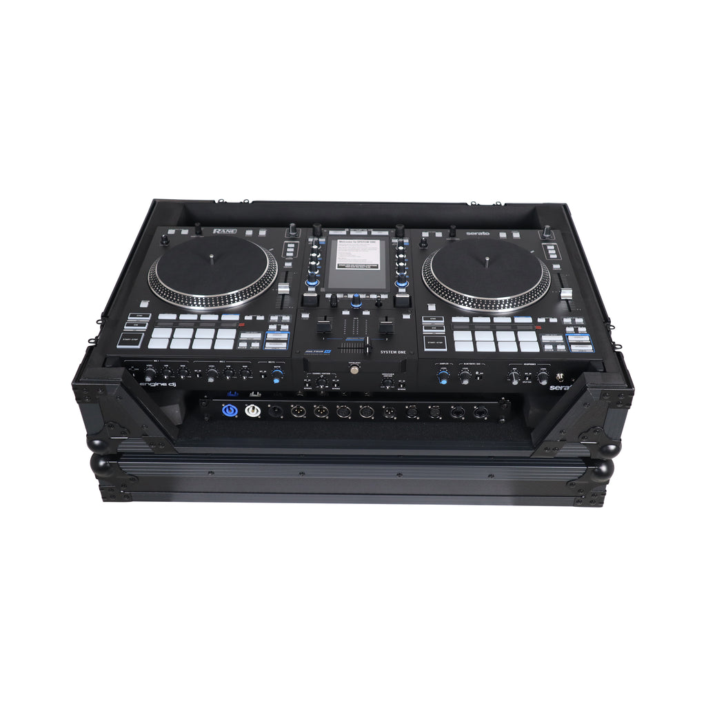 Flight Case For RANE SYSTEM ONE Dj Controller Wheels Black on Black 1U