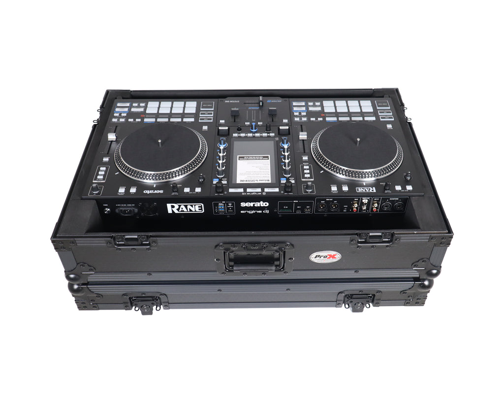 Flight Case For RANE SYSTEM ONE Dj Controller Wheels Black on Black 1U