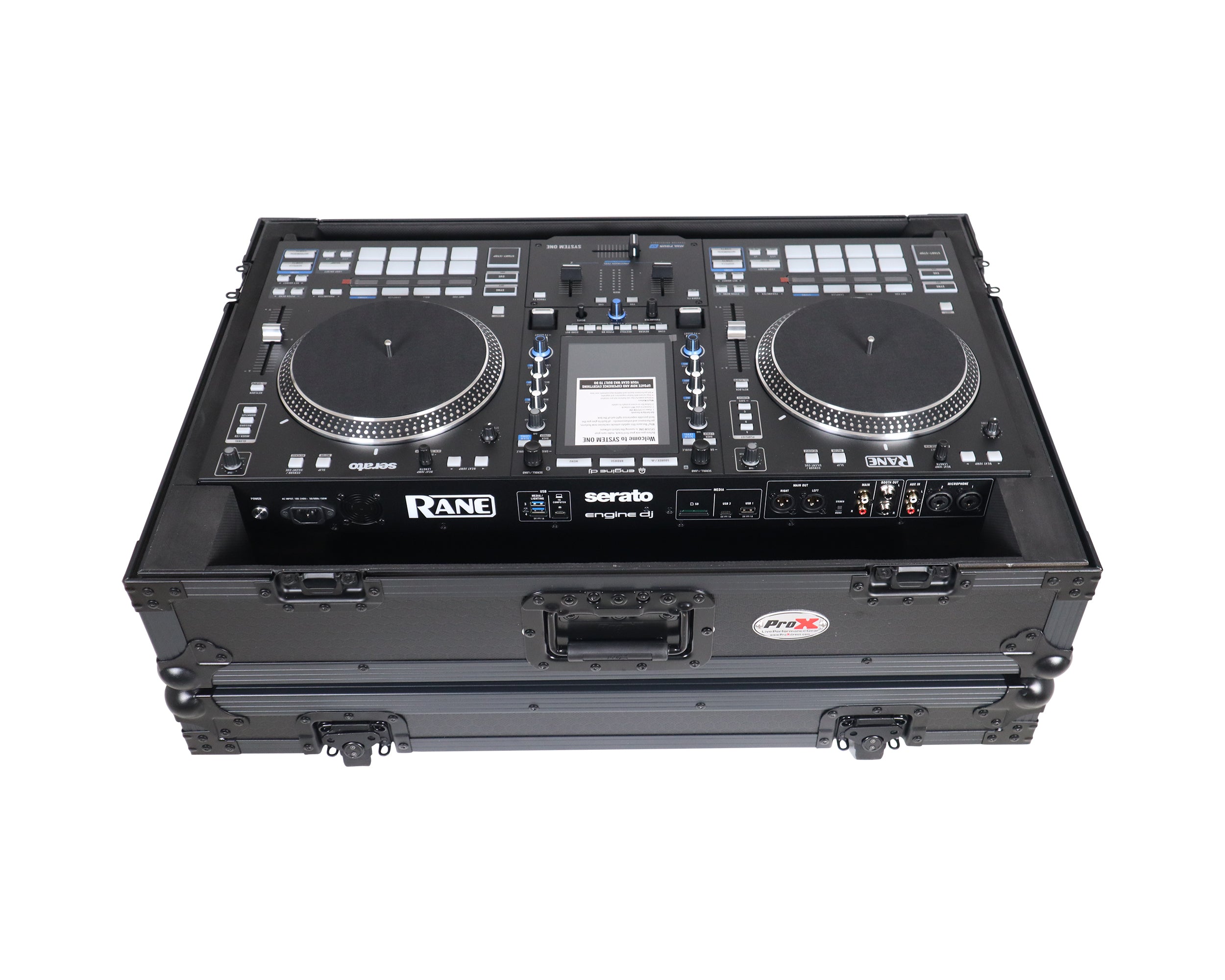 Flight Case For RANE SYSTEM ONE Dj Controller Wheels Black on Black 1U