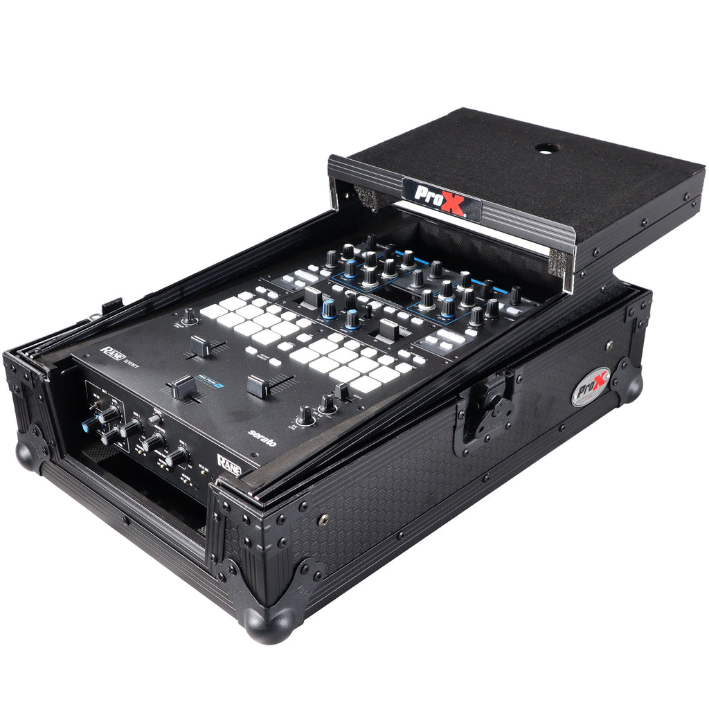 11" DJ Mixer Road Case W/Laptop Shelf for Rane Seventy-Two 72 and Rane Seventy (Black on Black)