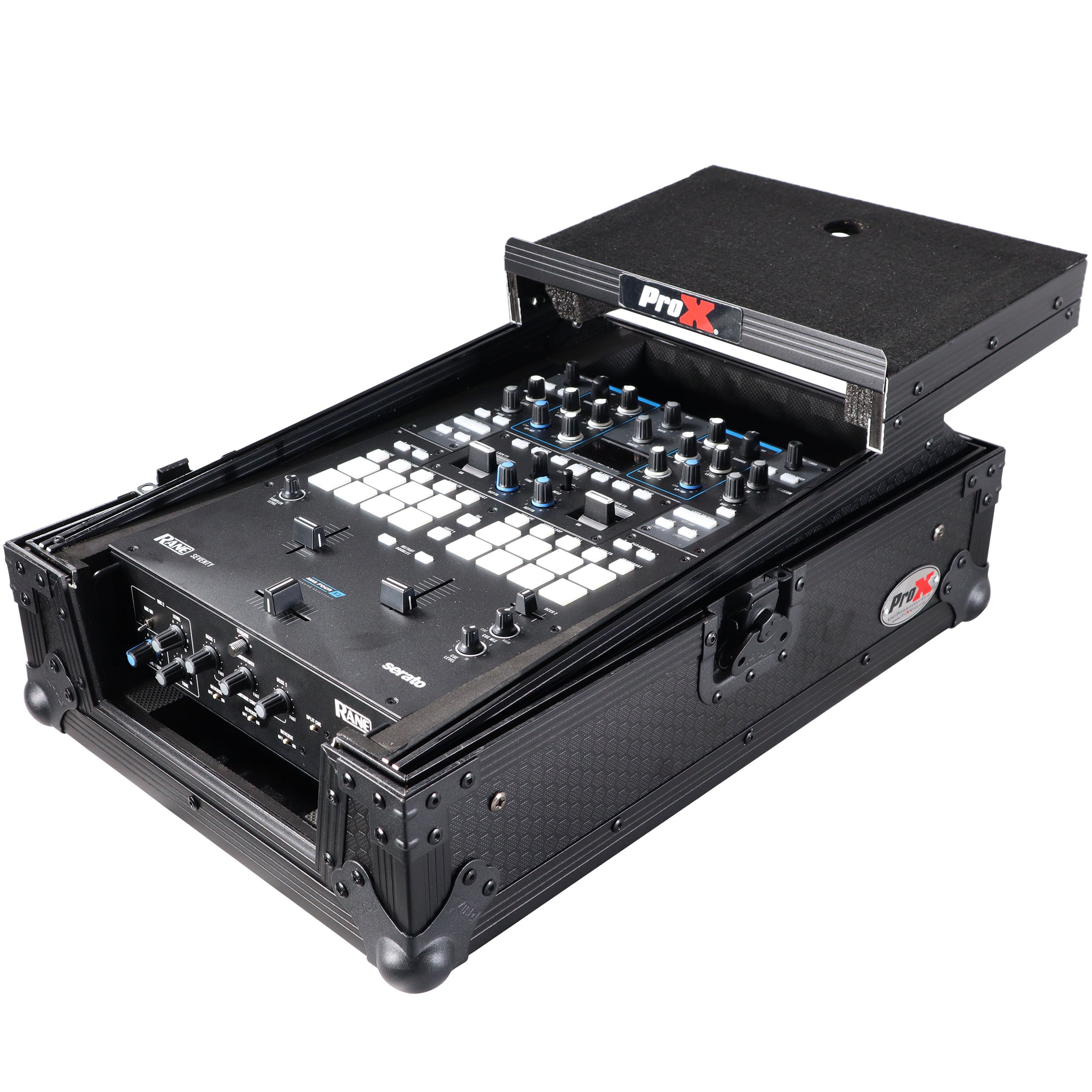 11" DJ Mixer Road Case W/Laptop Shelf for Rane Seventy-Two 72 and Rane Seventy (Black on Black)