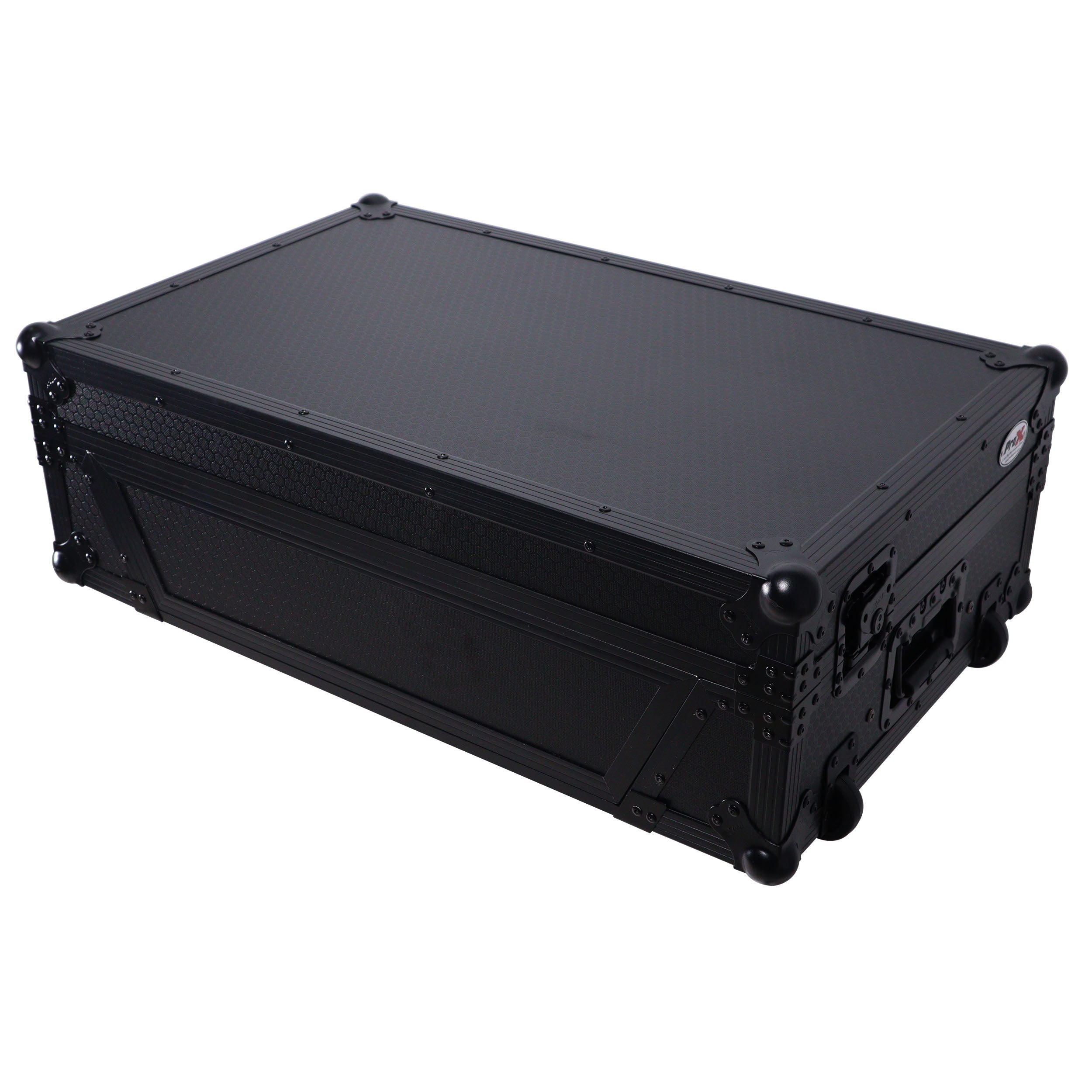 ATA Style Flight Case for Pioneer DDJ-REV7 DDJ-1000 SRT DJ Controller with 2U Rack Space Laptop Shelf Wheels LED Black Finish