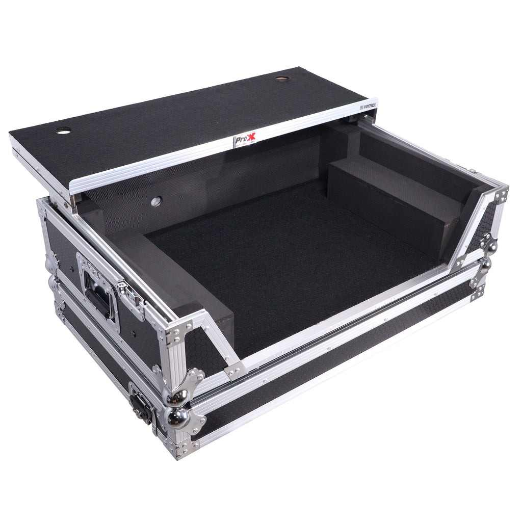 ATA Style Flight Case for Pioneer DDJ-REV7 & DDJ-1000 SRT  DJ Controller with 2U Rack Space Laptop Shelf Wheels LED kit