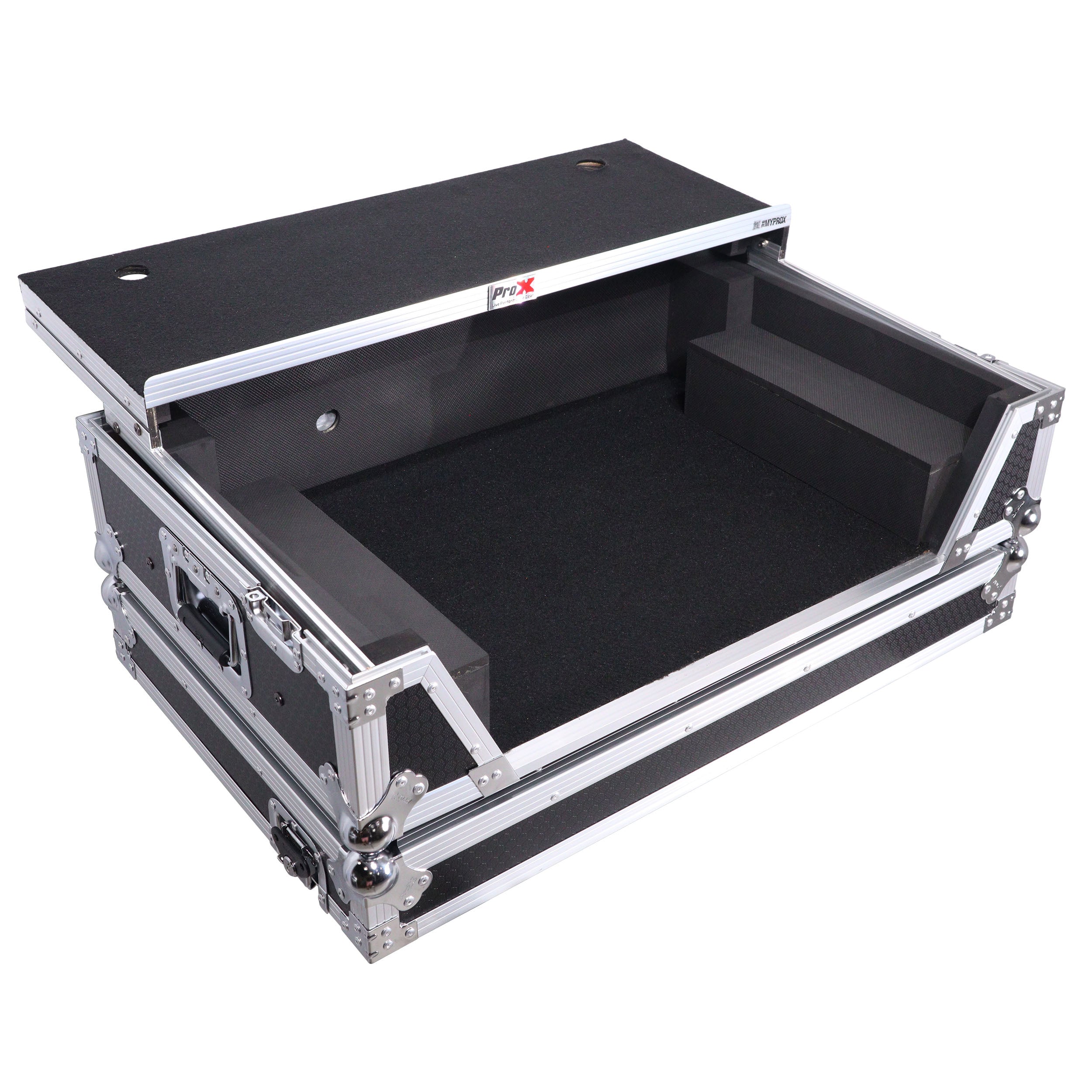 ATA Style Flight Case for Pioneer DDJ-REV7 & DDJ-1000 SRT  DJ Controller with 2U Rack Space Laptop Shelf Wheels LED kit