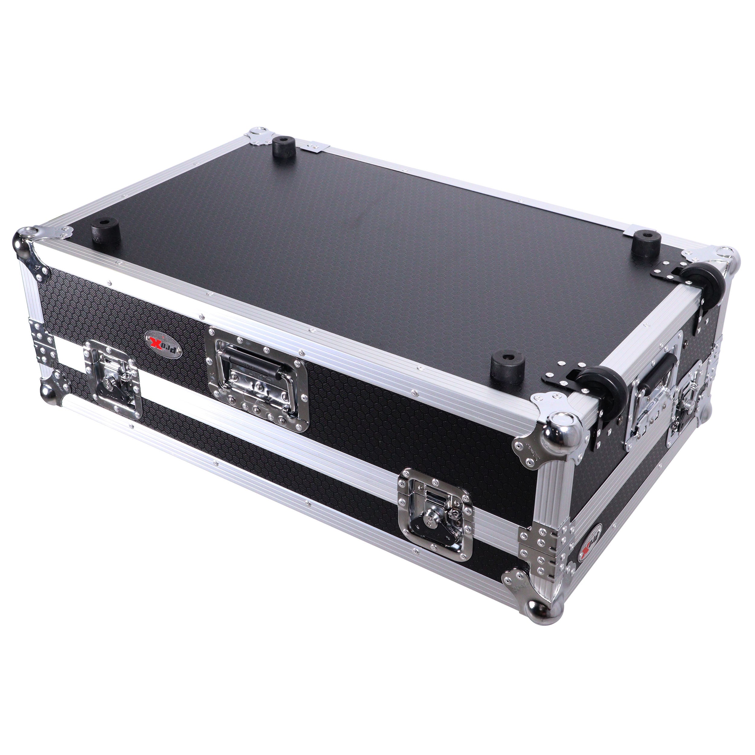 Flight Style Road Case For Pioneer DDJ-FLX10 or DDJ-GRV6 DJ Controller with Laptop Shelf 2U Rack Space Wheels