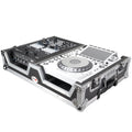 Single CD Player & 12" Mixer Case W/Low Profile Wheels and Retractable Handle