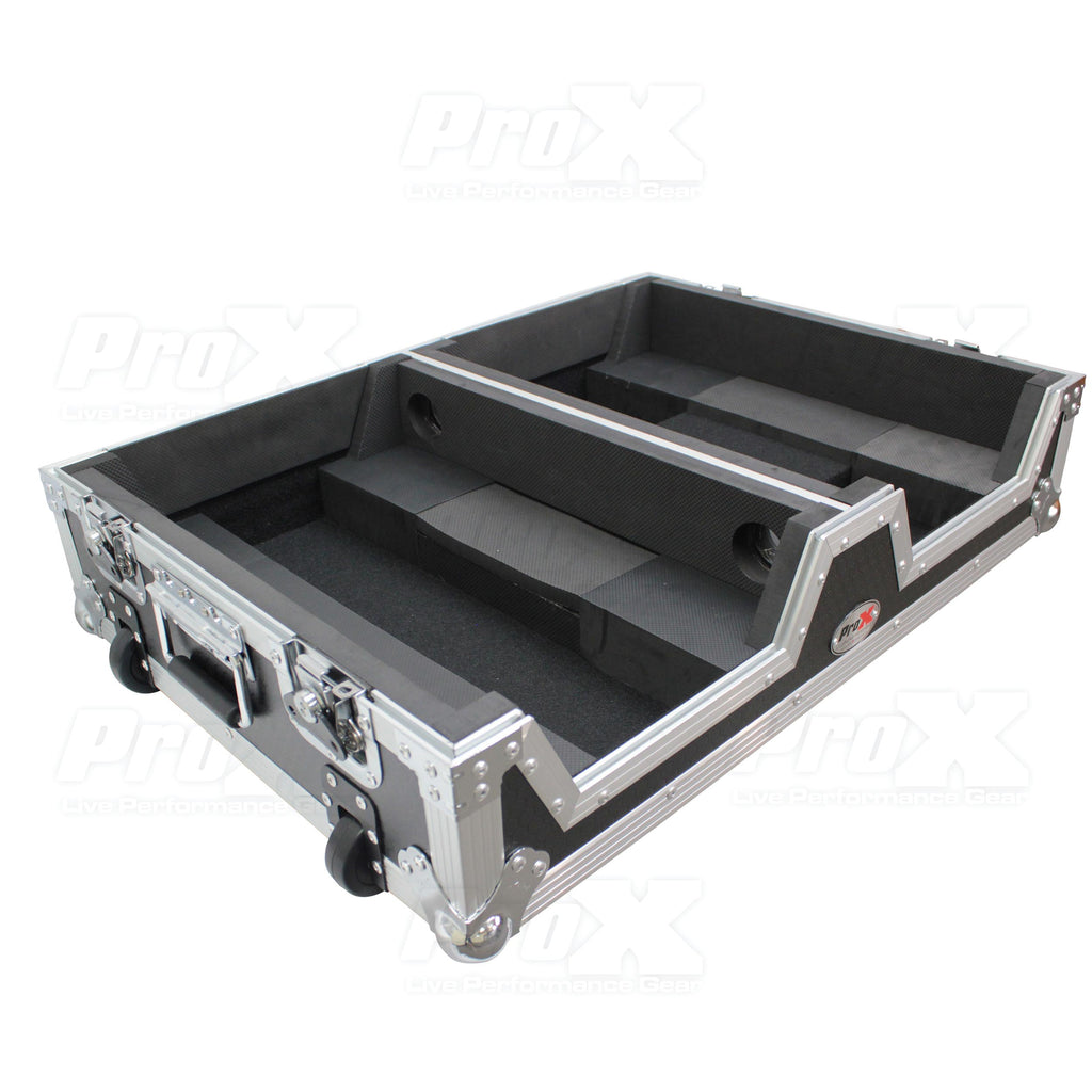Single CD Player & 12" Mixer Case W/Low Profile Wheels and Retractable Handle