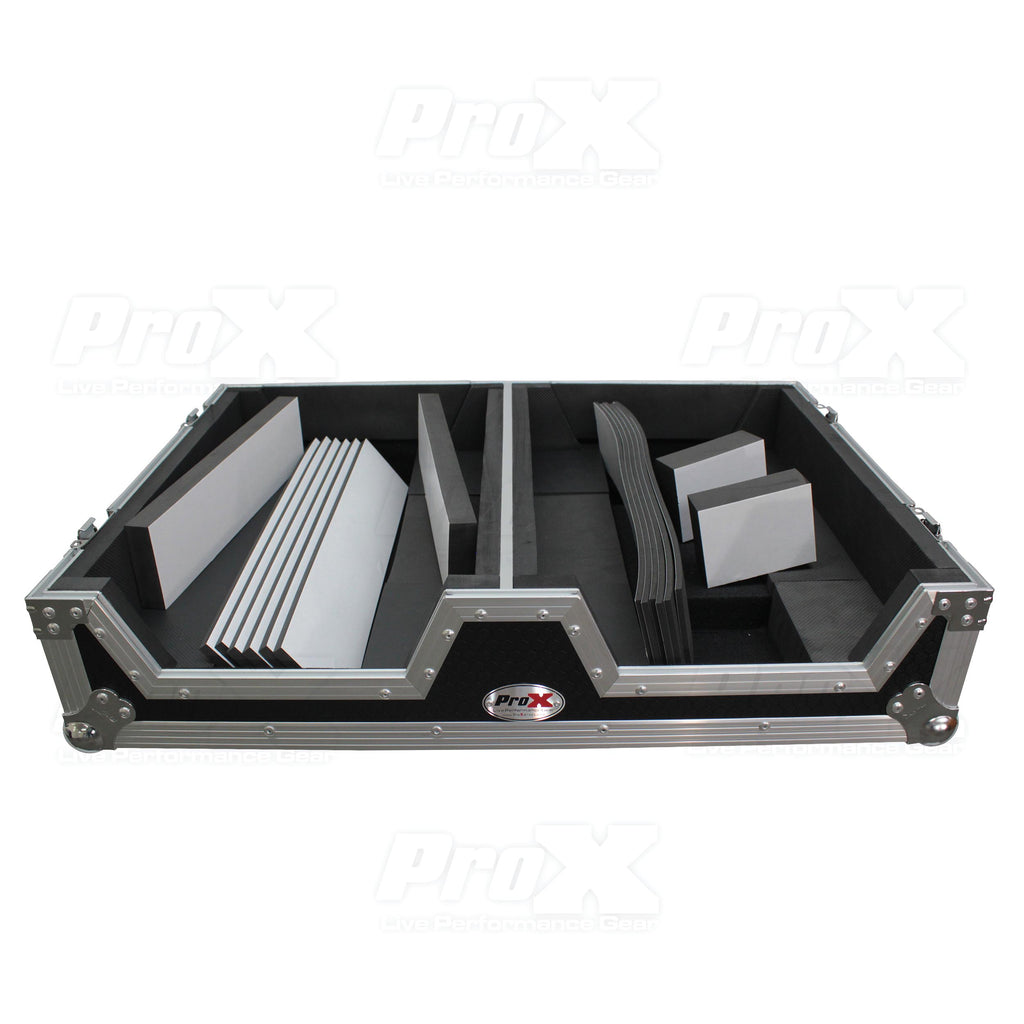 Single CD Player & 12" Mixer Case W/Low Profile Wheels and Retractable Handle