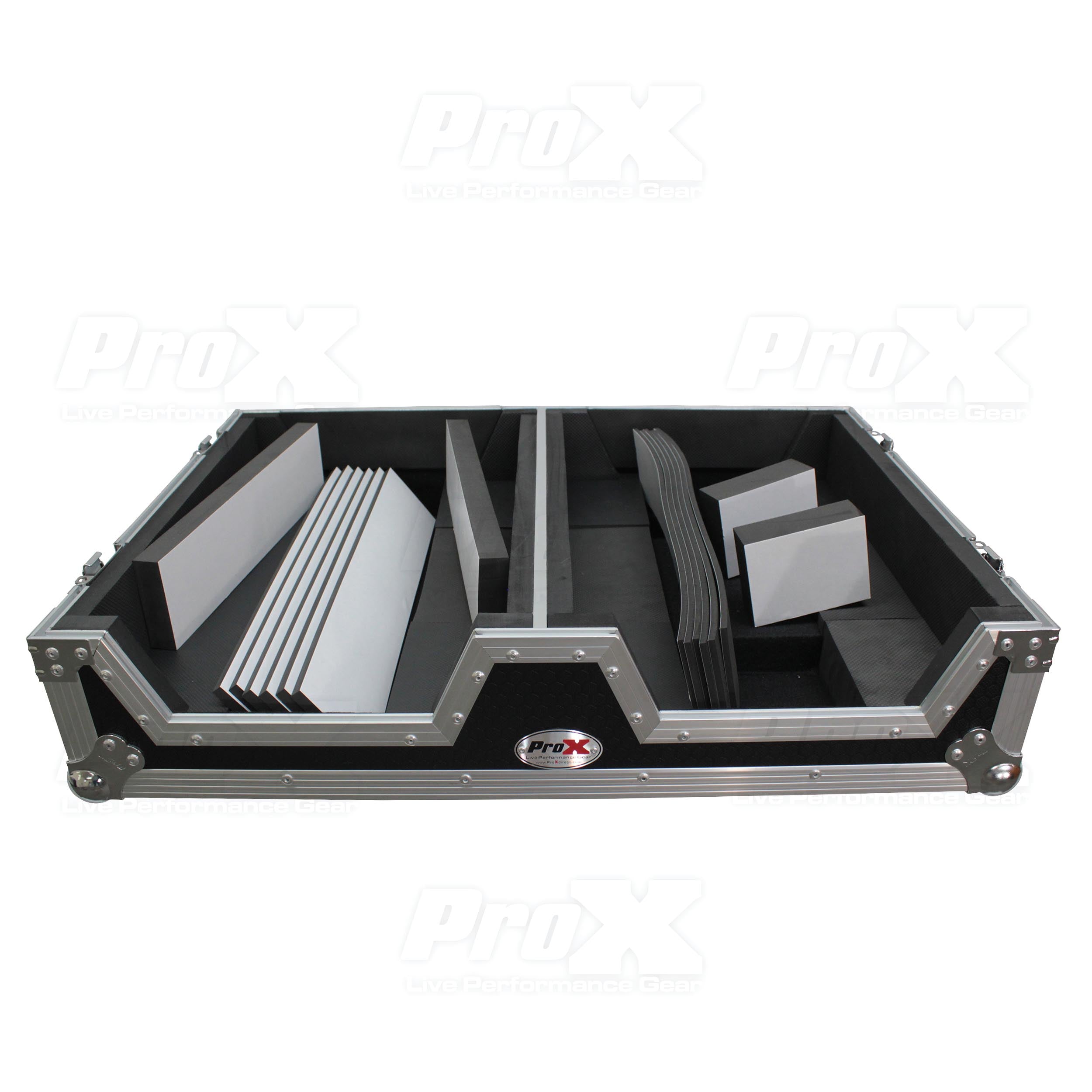 Single CD Player & 12" Mixer Case W/Low Profile Wheels and Retractable Handle