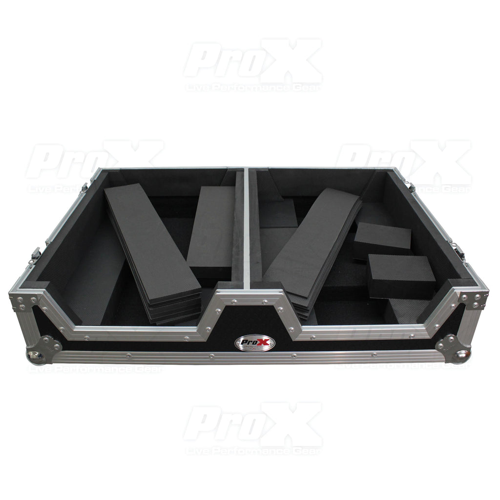 Single CD Player & 12" Mixer Case W/Low Profile Wheels and Retractable Handle