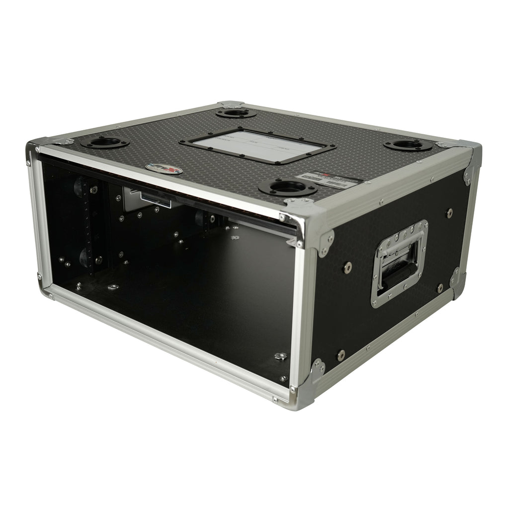 4U Vertical Shockmount Rack Case 14" Depth with Dual Top Sliding Slam Doors