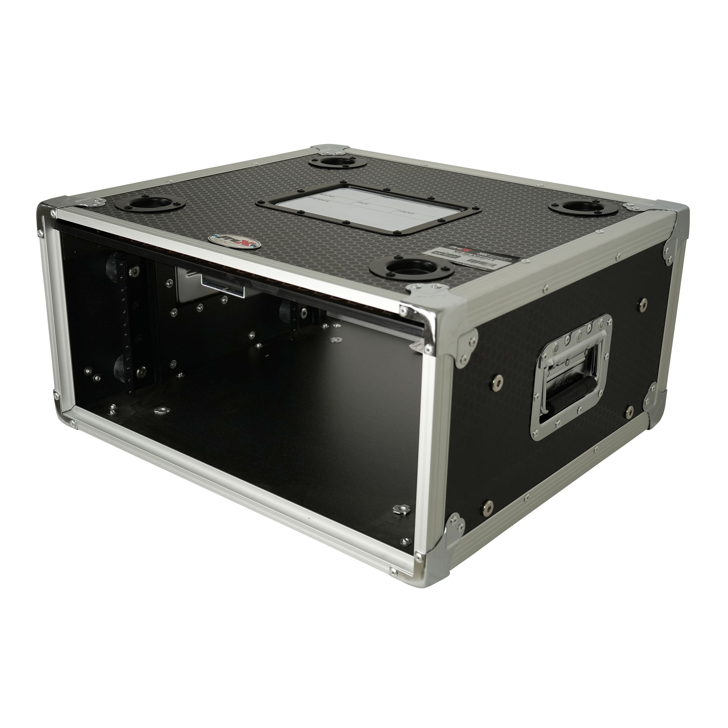 4U Vertical Shockmount Rack Case 14" Depth with Dual Top Sliding Slam Doors