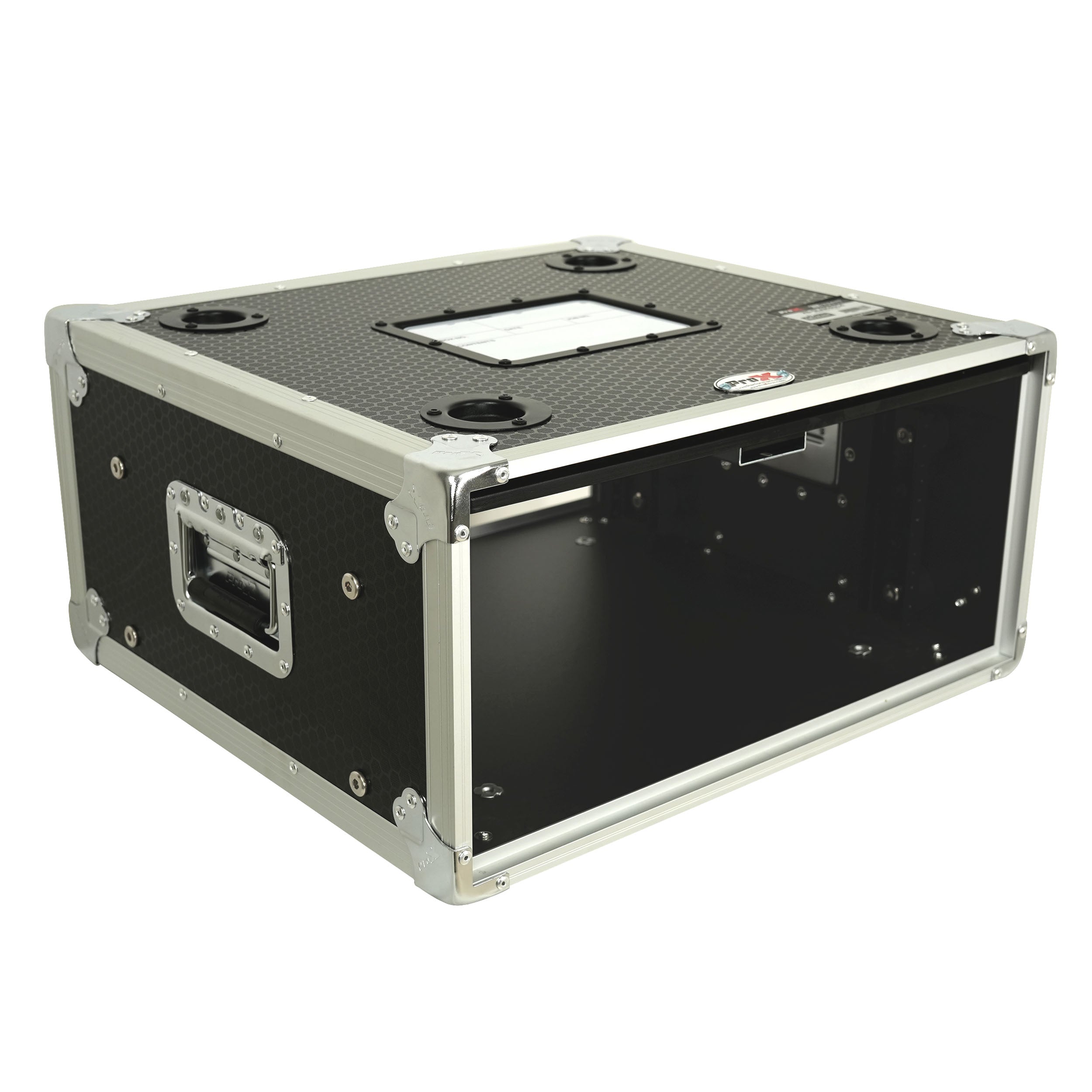 4U Vertical Shockmount Rack Case 14" Depth with Dual Top Sliding Slam Doors