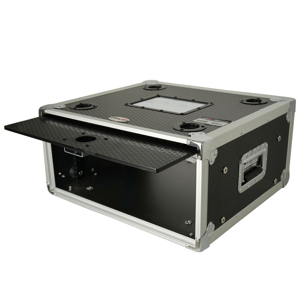 4U Vertical Shockmount Rack Case 14" Depth with Dual Top Sliding Slam Doors