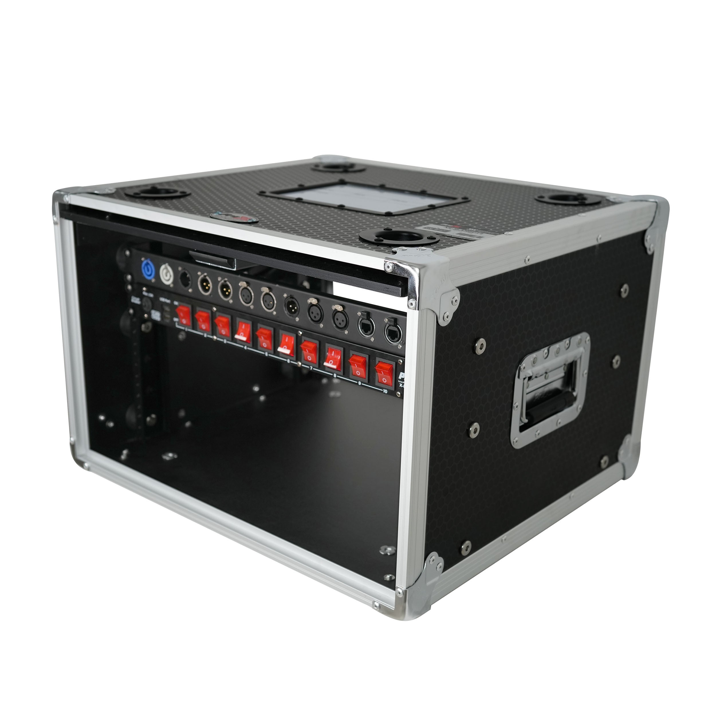 6U Vertical Shockmount Rack Case 14" Depth with Dual Top Sliding Slam Doors