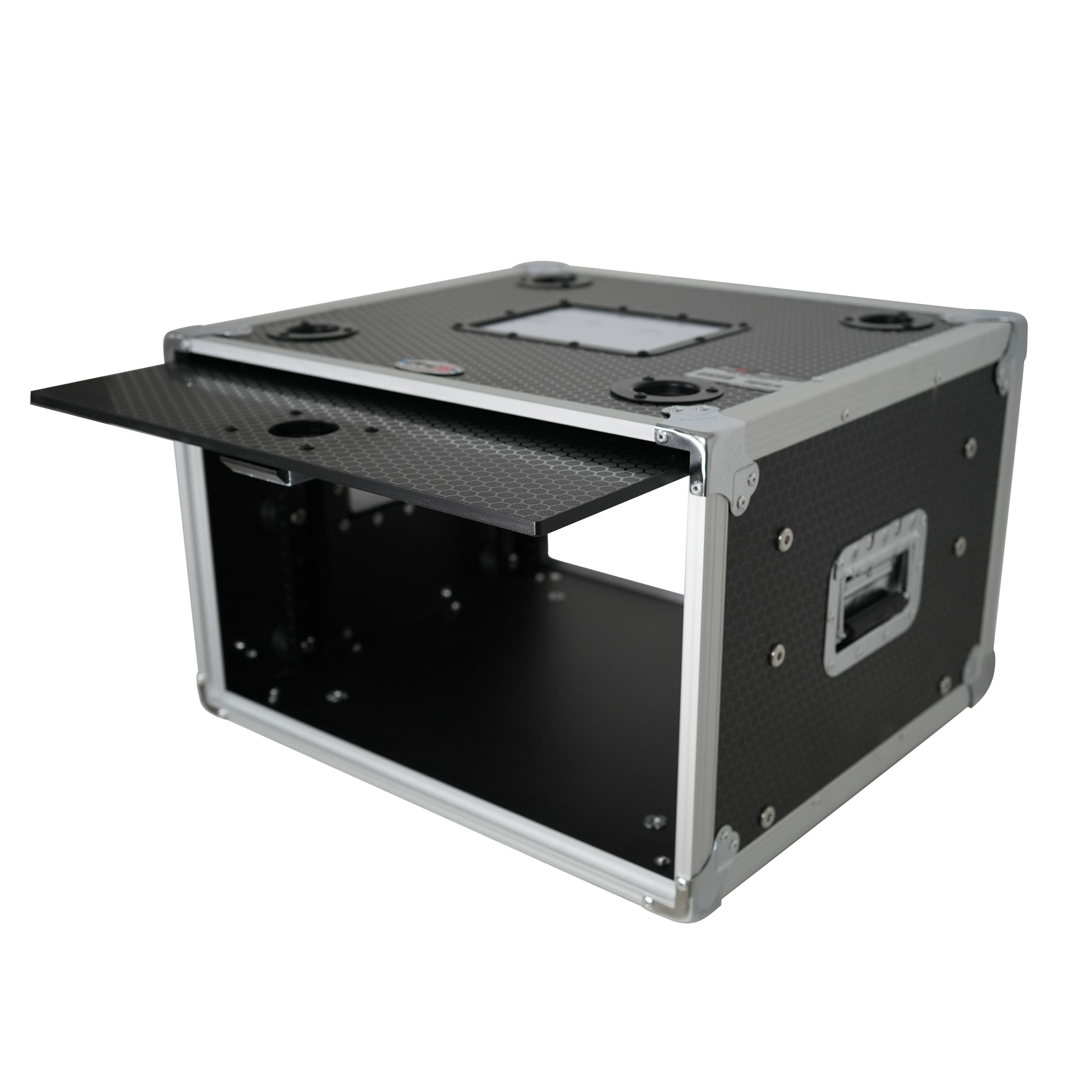 6U Vertical Shockmount Rack Case 14" Depth with Dual Top Sliding Slam Doors