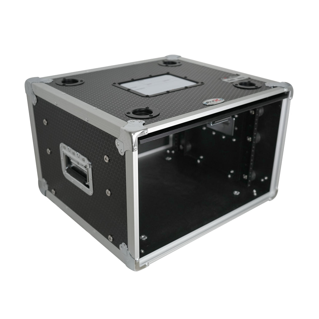 6U Vertical Shockmount Rack Case 14" Depth with Dual Top Sliding Slam Doors