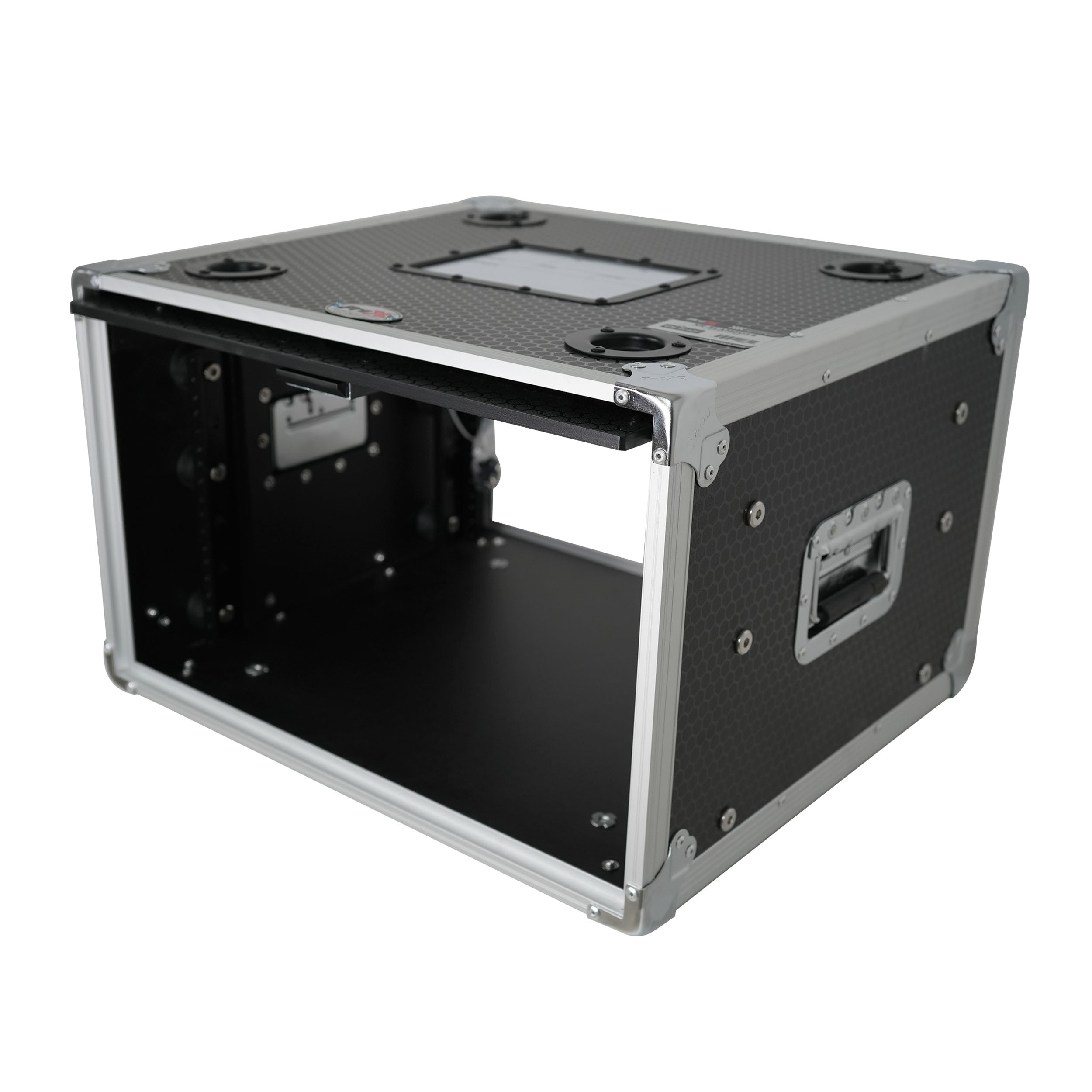 6U Vertical Shockmount Rack Case 14" Depth with Dual Top Sliding Slam Doors