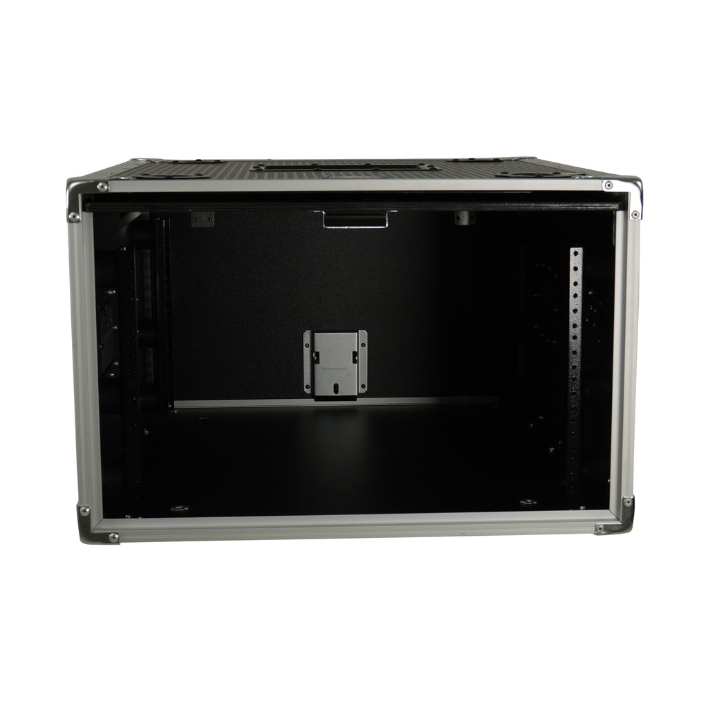 6U Vertical Shockmount Rack Case 20" Depth with Dual Top Sliding Slam Doors