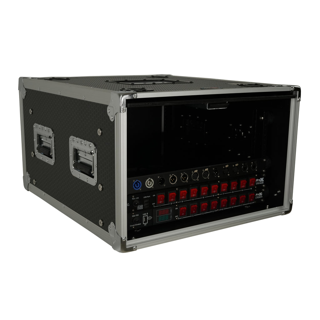 6U Vertical Shockmount Rack Case 20" Depth with Dual Top Sliding Slam Doors
