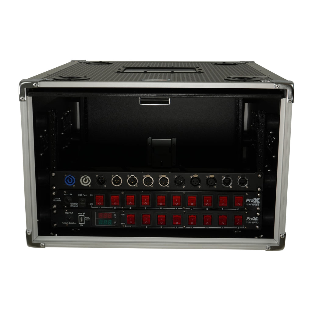 6U Vertical Shockmount Rack Case 20" Depth with Dual Top Sliding Slam Doors