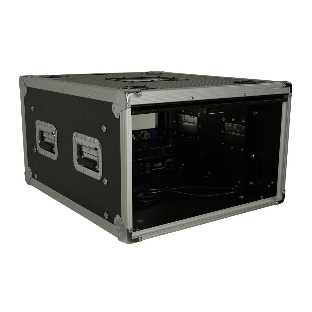 6U Vertical Shockmount Rack Case 20" Depth with Dual Top Sliding Slam Doors
