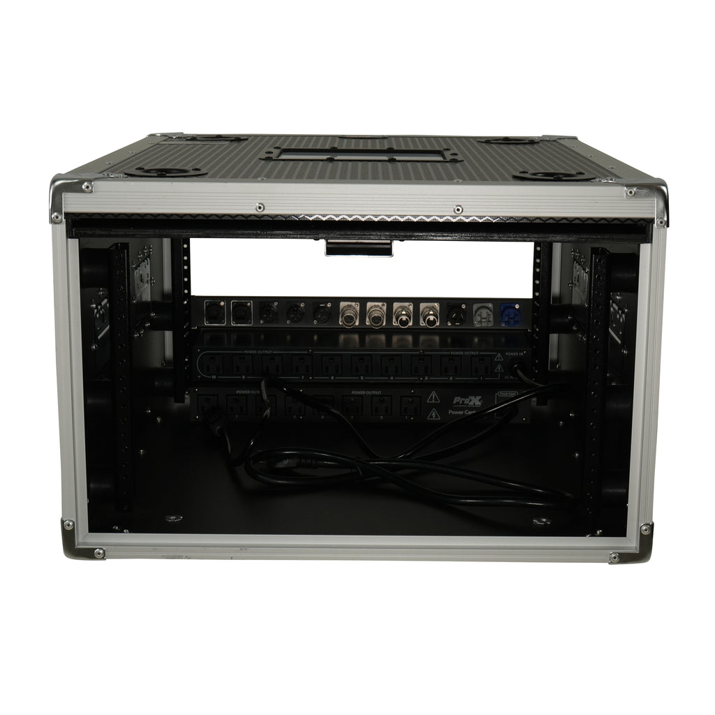 6U Vertical Shockmount Rack Case 20" Depth with Dual Top Sliding Slam Doors