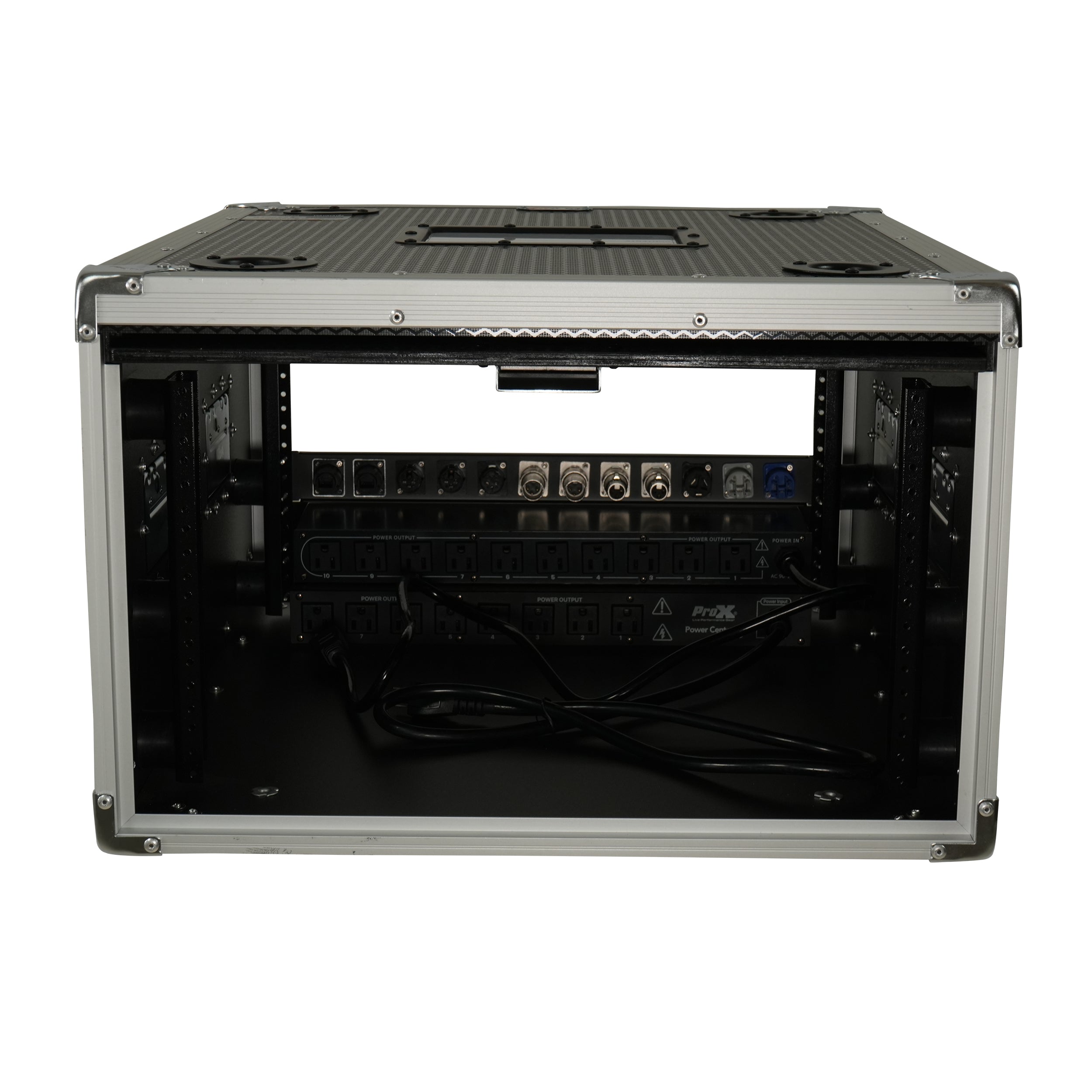 6U Vertical Shockmount Rack Case 20" Depth with Dual Top Sliding Slam Doors