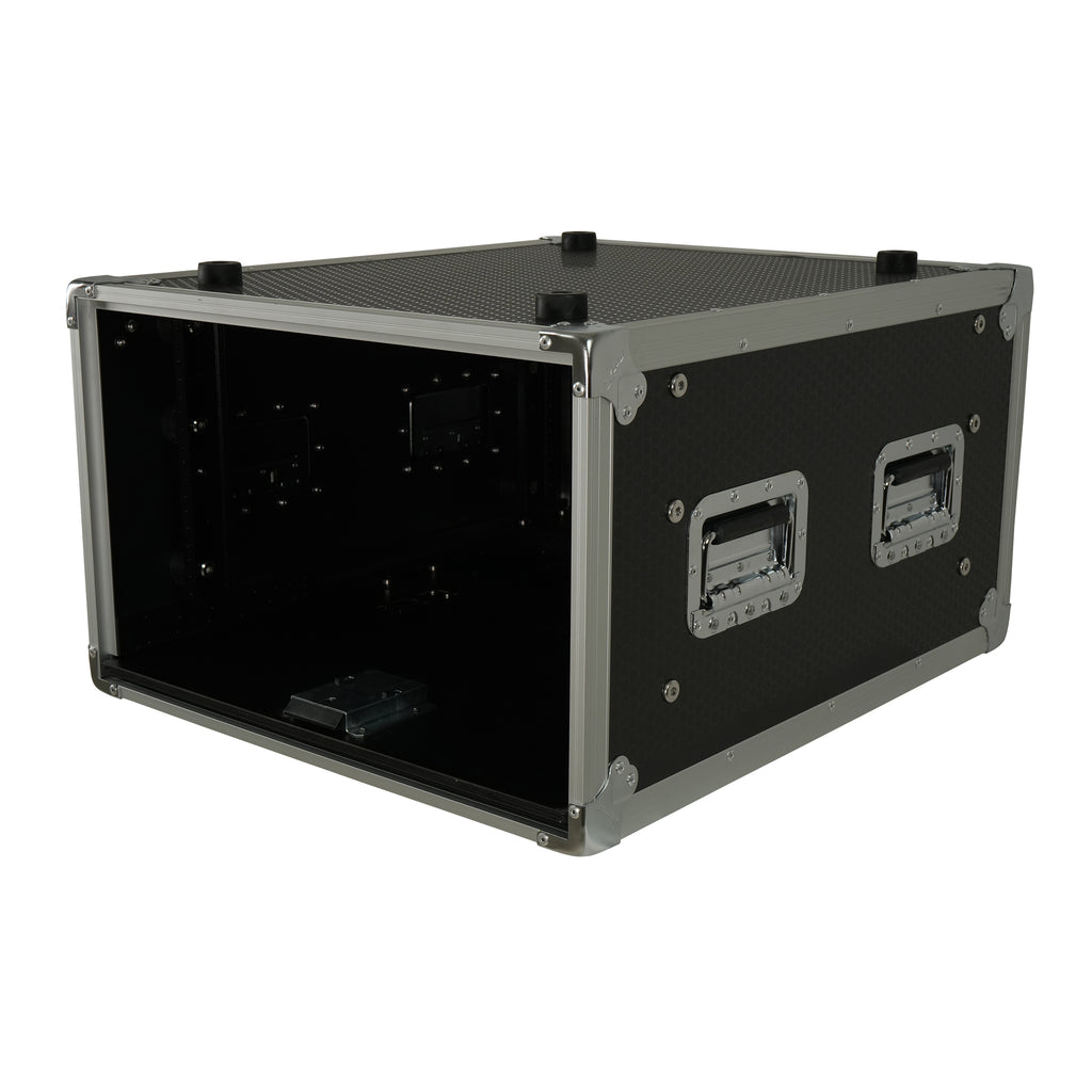 6U Vertical Shockmount Rack Case 20" Depth with Dual Top Sliding Slam Doors