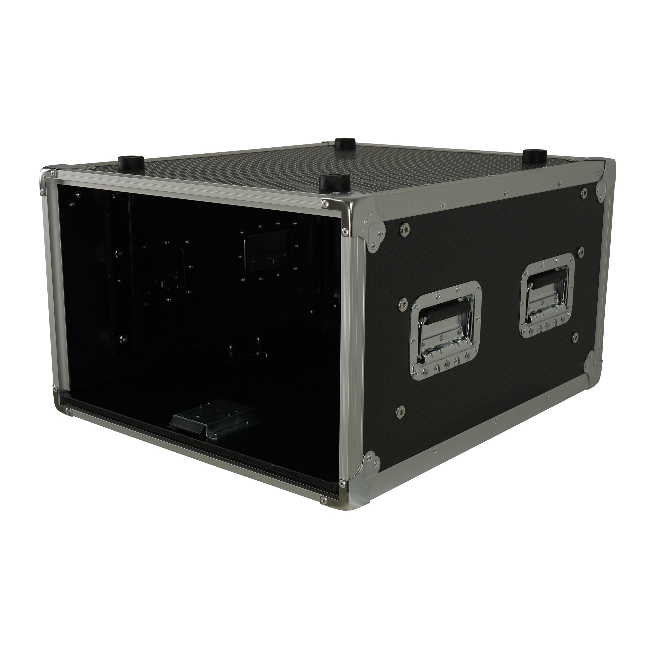 6U Vertical Shockmount Rack Case 20" Depth with Dual Top Sliding Slam Doors