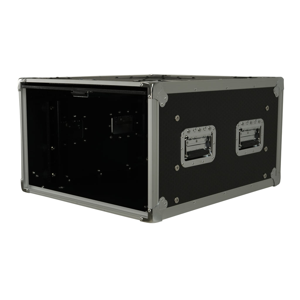 6U Vertical Shockmount Rack Case 20" Depth with Dual Top Sliding Slam Doors