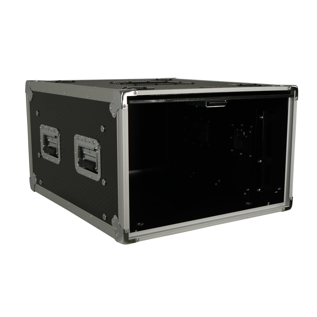 6U Vertical Shockmount Rack Case 20" Depth with Dual Top Sliding Slam Doors