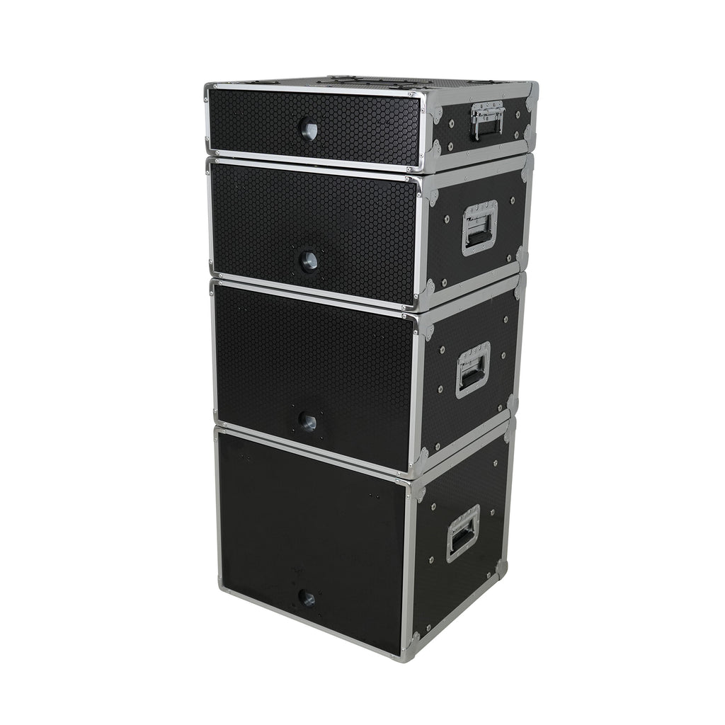 8U Vertical Shockmount Rack Case 14" Depth with Dual Top Sliding Slam Doors