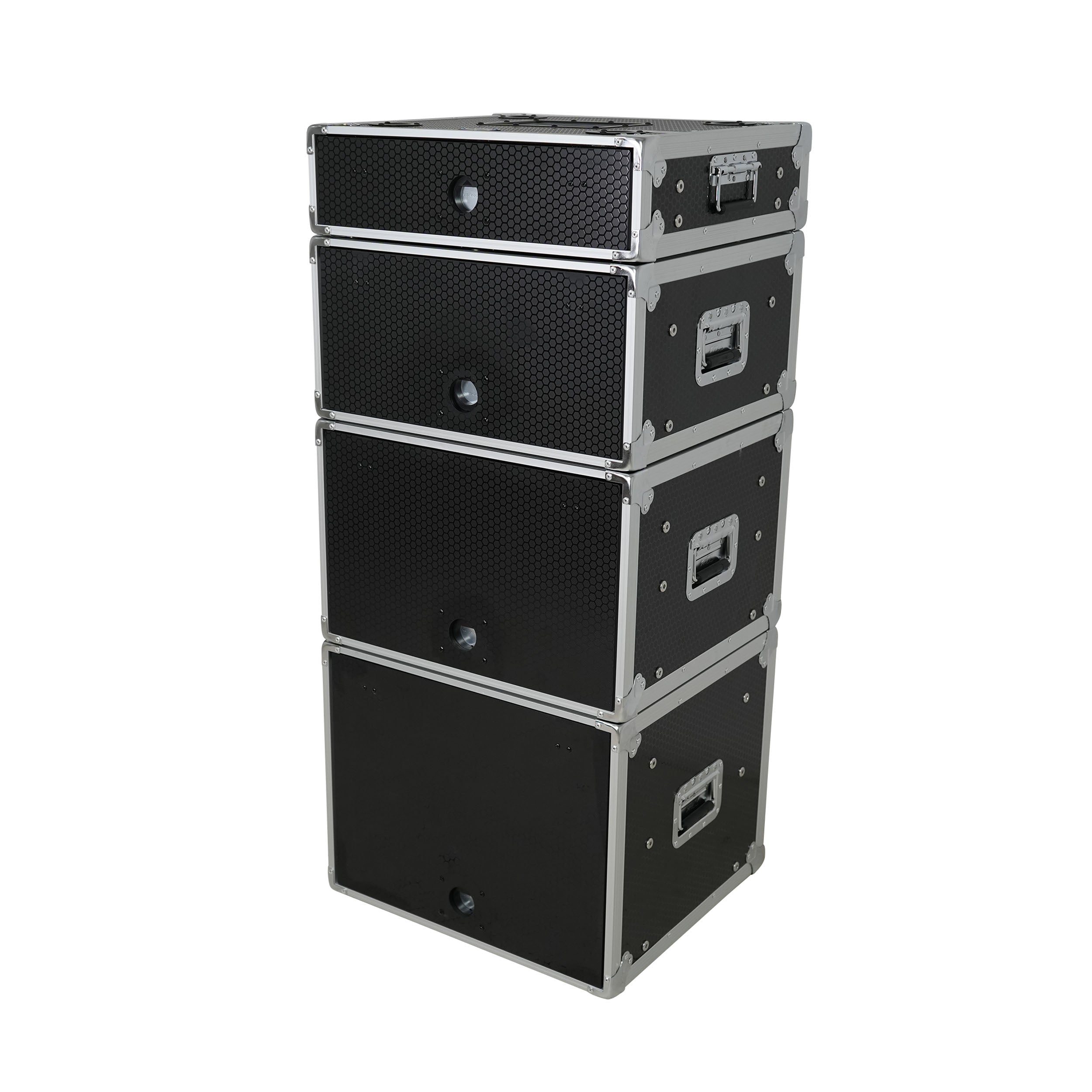 4U Vertical Shockmount Rack Case 14" Depth with Dual Top Sliding Slam Doors