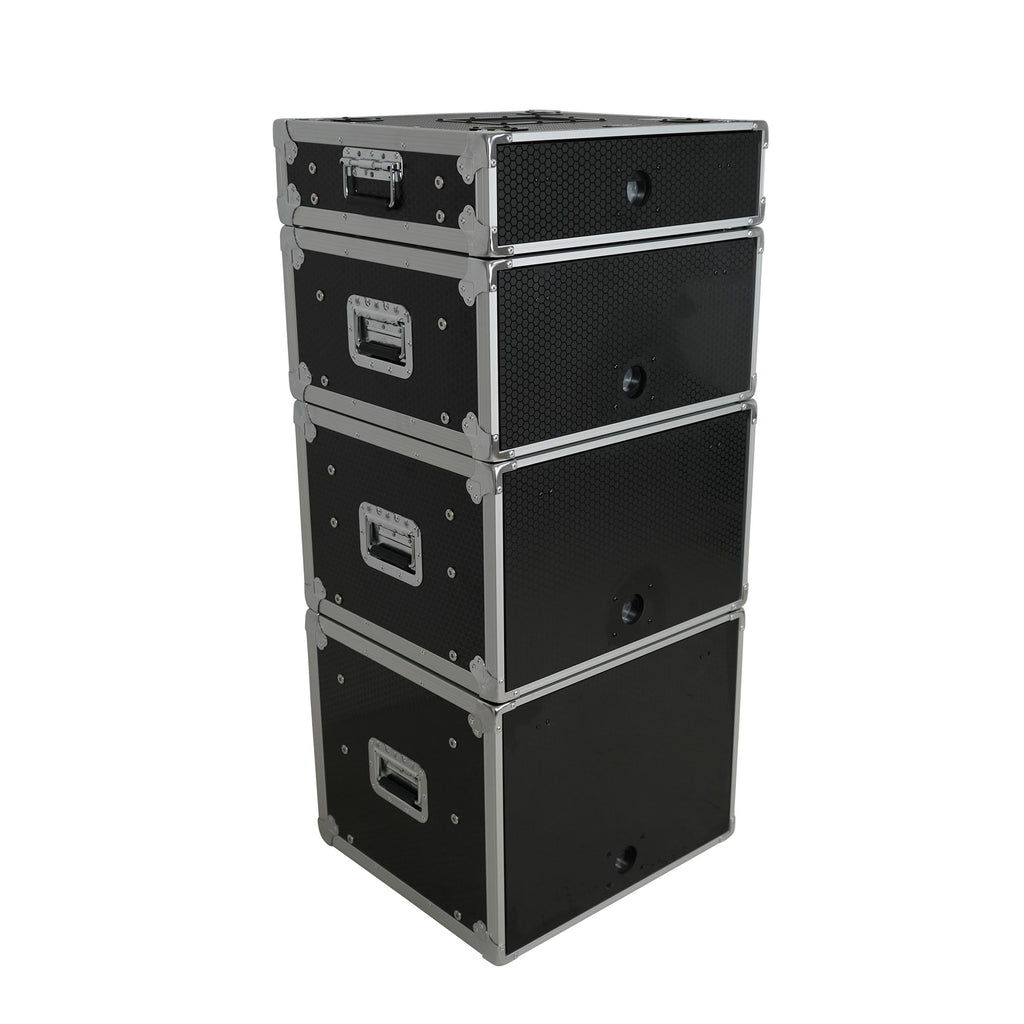 6U Vertical Shockmount Rack Case 14" Depth with Dual Top Sliding Slam Doors