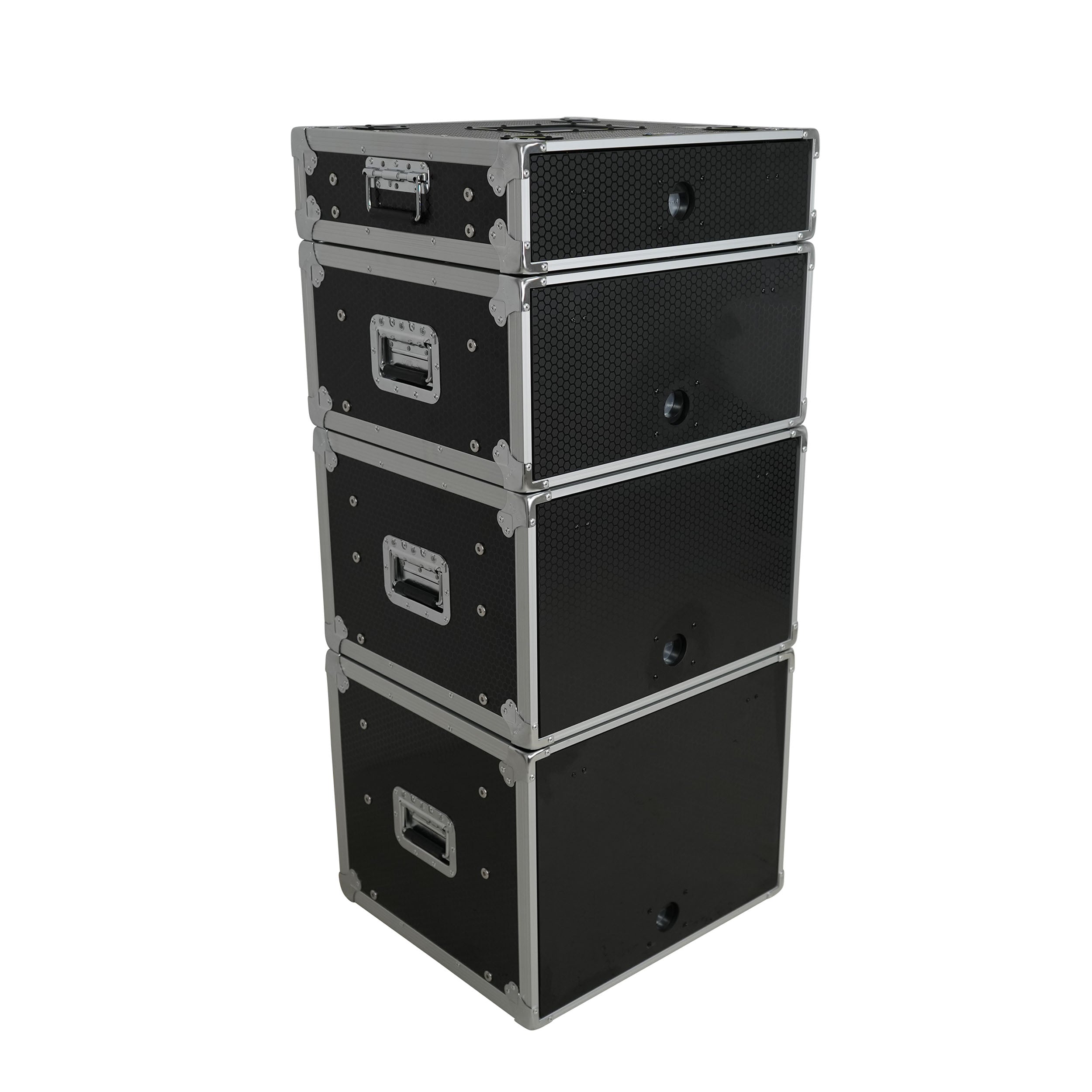 4U Vertical Shockmount Rack Case 14" Depth with Dual Top Sliding Slam Doors