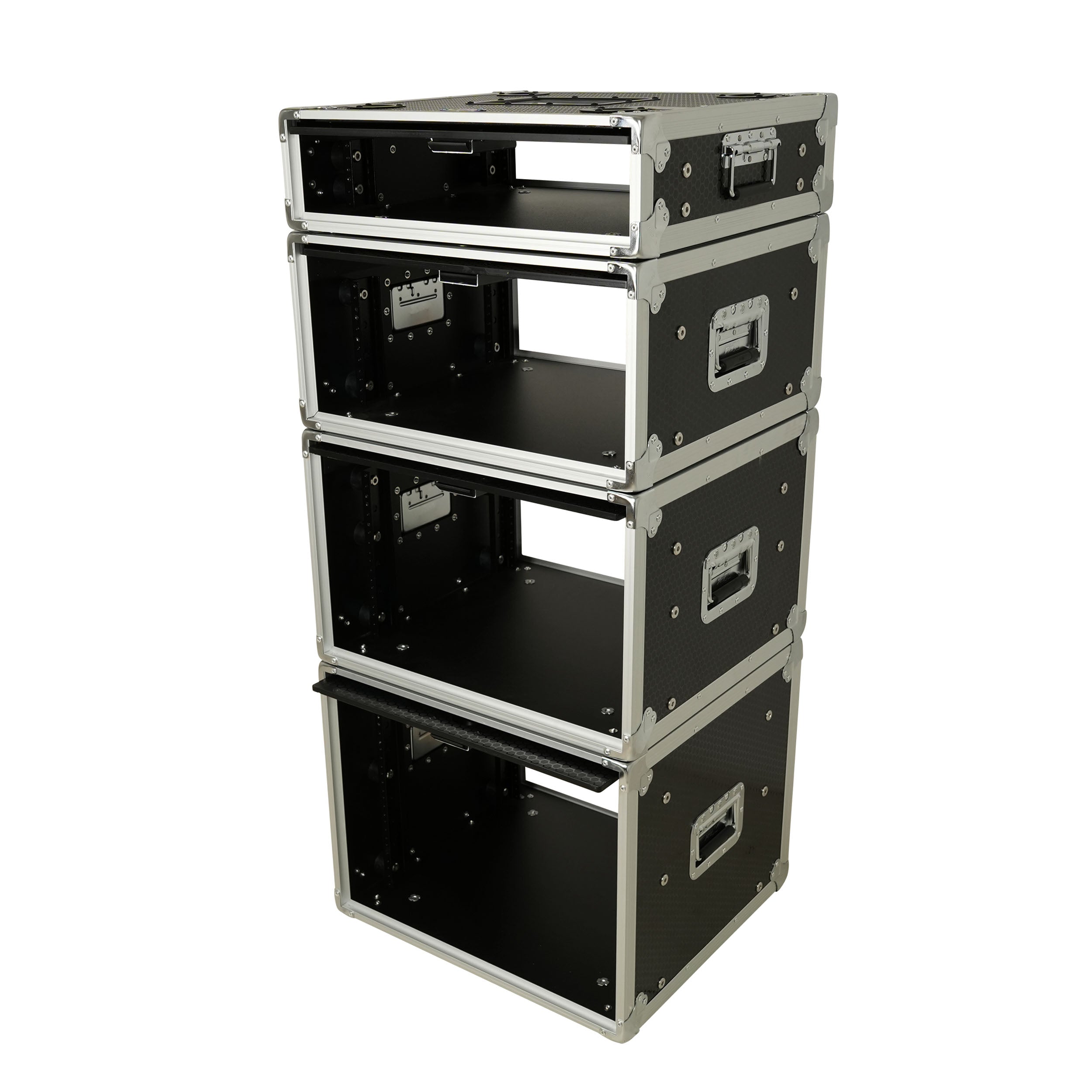 8U Vertical Shockmount Rack Case 14" Depth with Dual Top Sliding Slam Doors