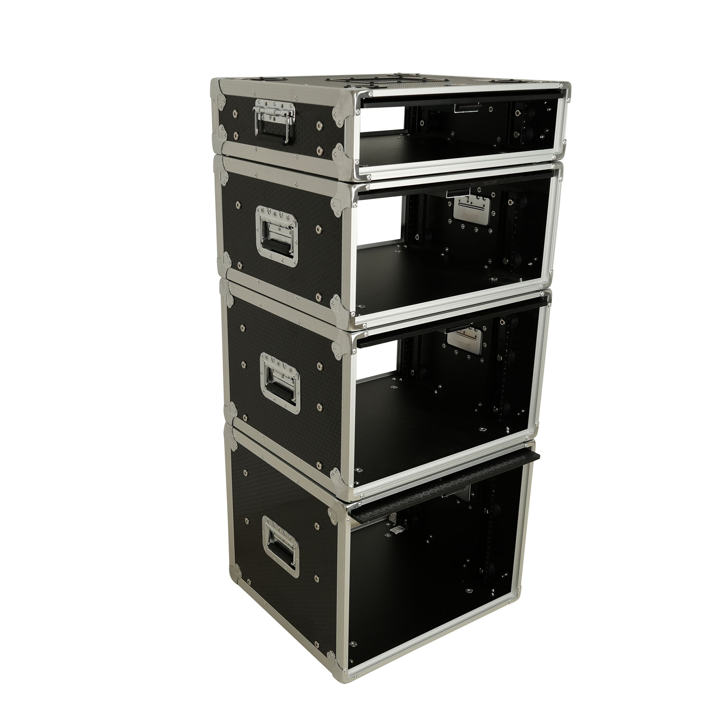 8U Vertical Shockmount Rack Case 14" Depth with Dual Top Sliding Slam Doors
