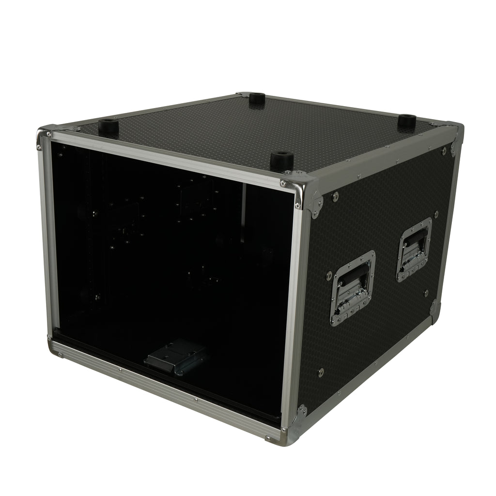 8U Vertical Shockmount Rack Case 20" Depth with Dual Top Sliding Slam Doors