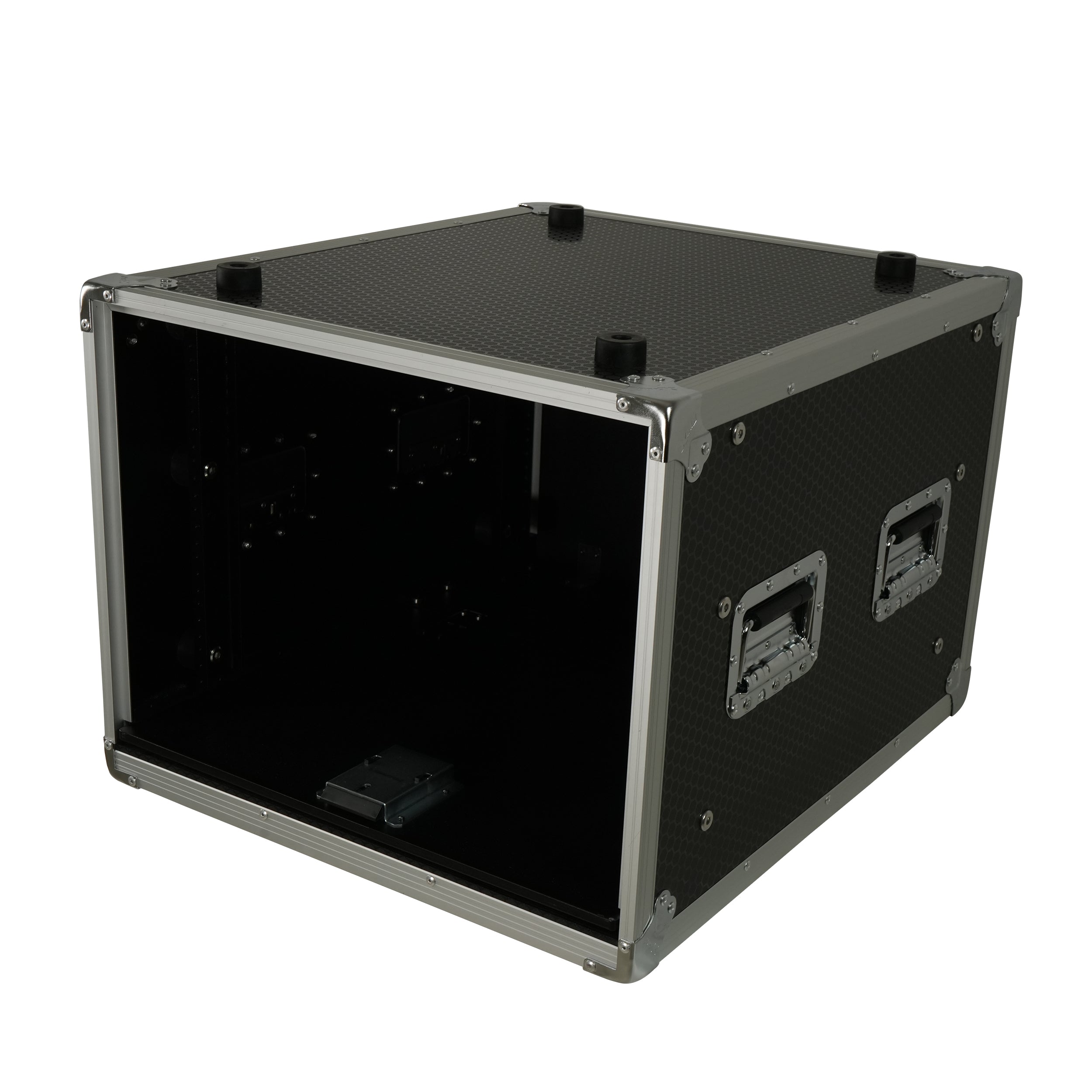 8U Vertical Shockmount Rack Case 20" Depth with Dual Top Sliding Slam Doors