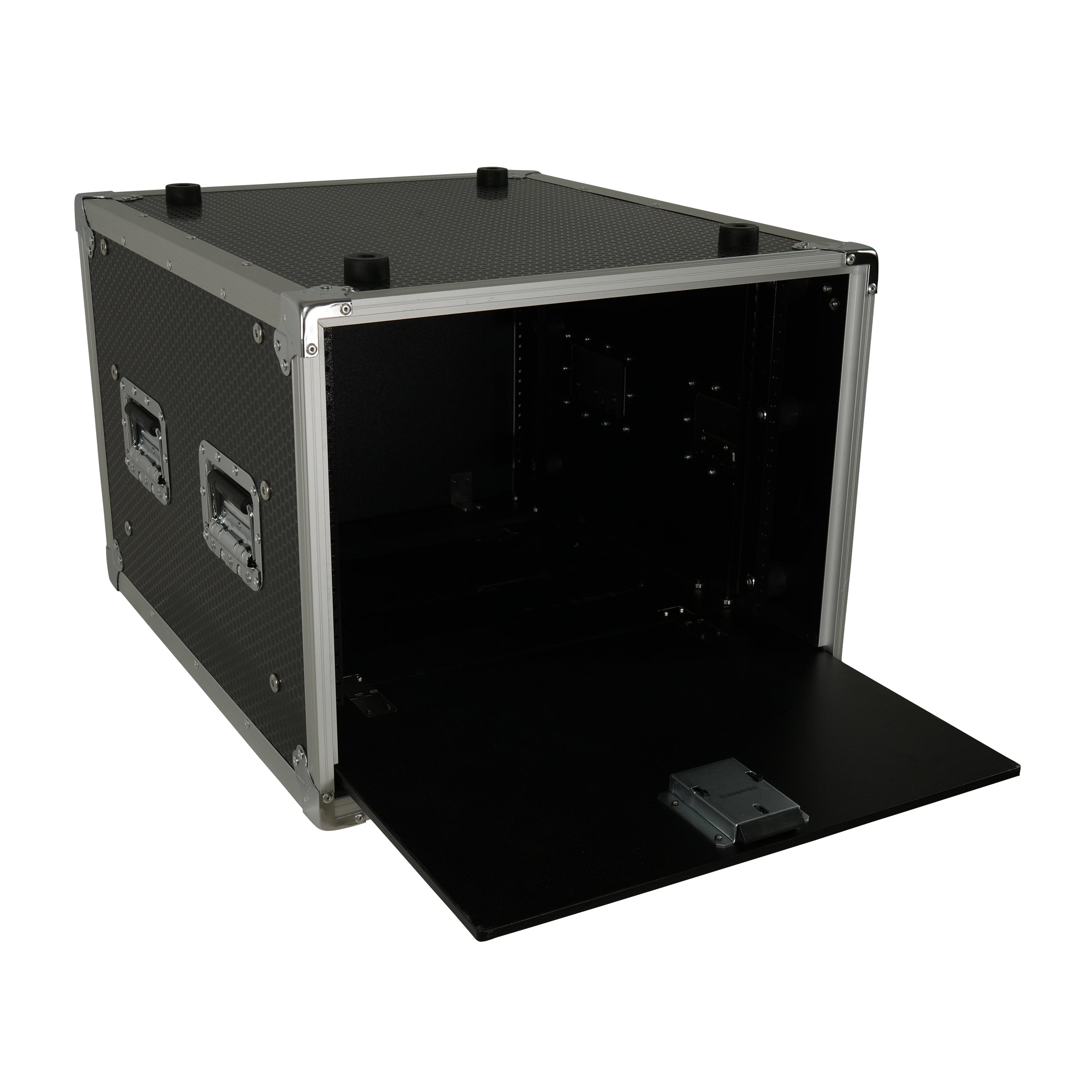 8U Vertical Shockmount Rack Case 20" Depth with Dual Top Sliding Slam Doors