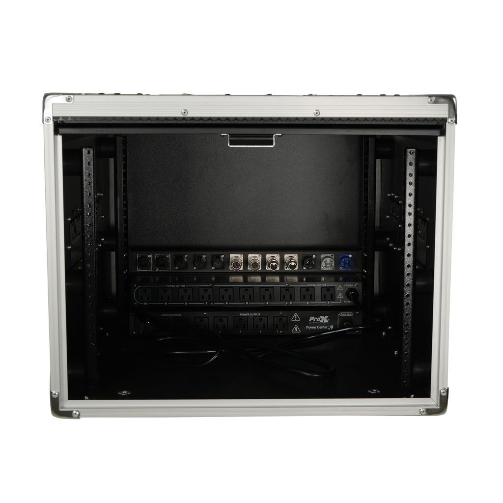 8U Vertical Shockmount Rack Case 20" Depth with Dual Top Sliding Slam Doors