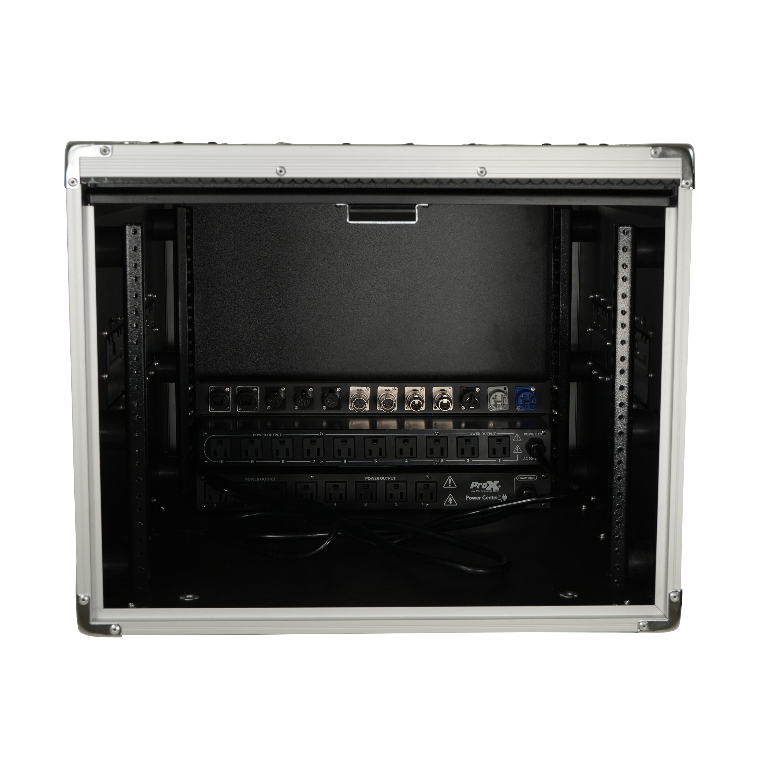 8U Vertical Shockmount Rack Case 20" Depth with Dual Top Sliding Slam Doors