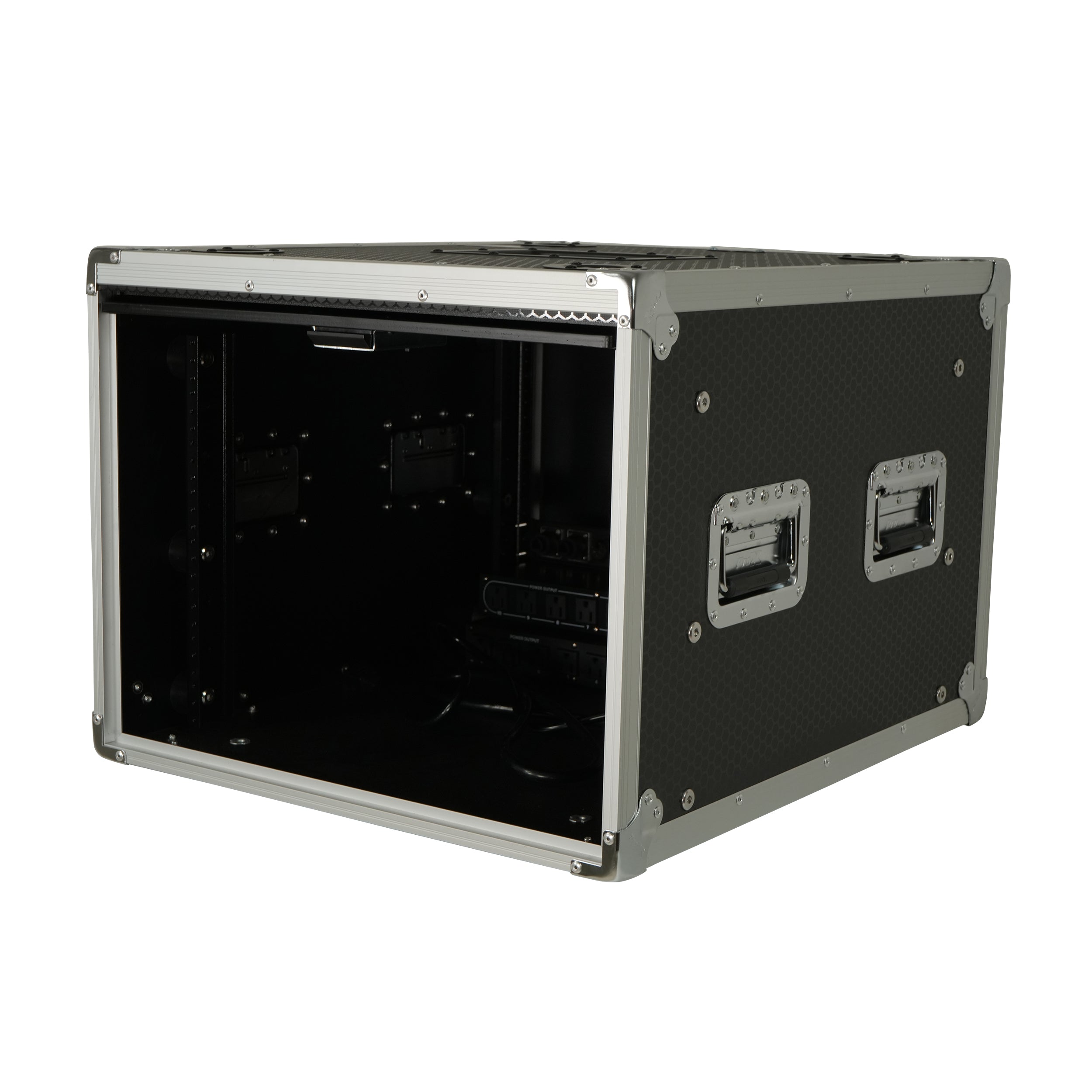 8U Vertical Shockmount Rack Case 20" Depth with Dual Top Sliding Slam Doors