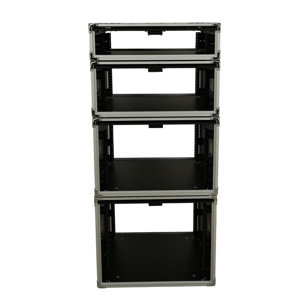 8U Vertical Shockmount Rack Case 20" Depth with Dual Top Sliding Slam Doors