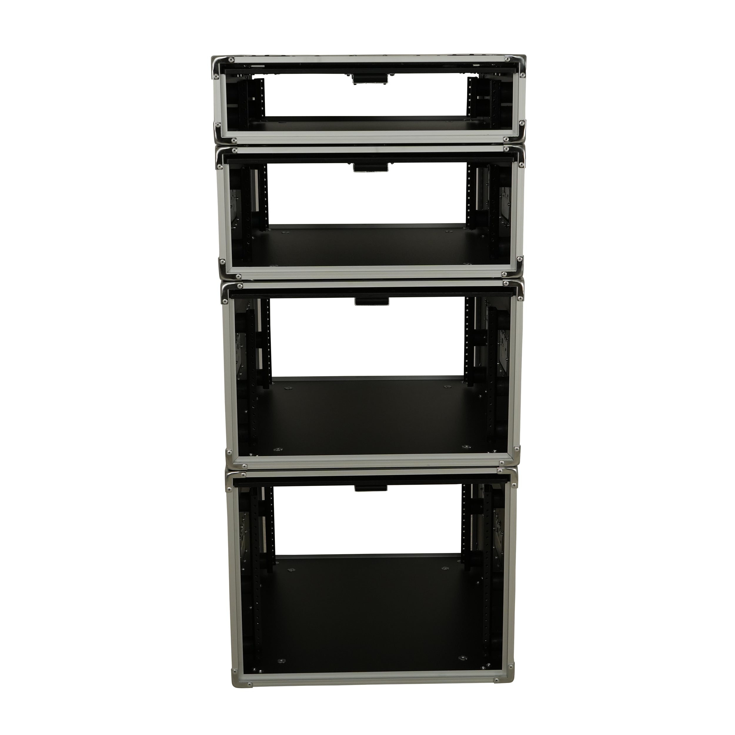 8U Vertical Shockmount Rack Case 20" Depth with Dual Top Sliding Slam Doors