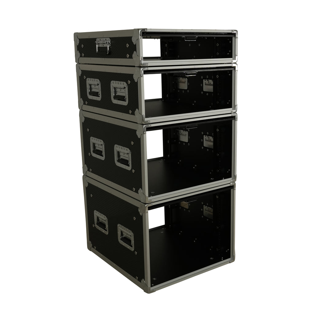 8U Vertical Shockmount Rack Case 20" Depth with Dual Top Sliding Slam Doors