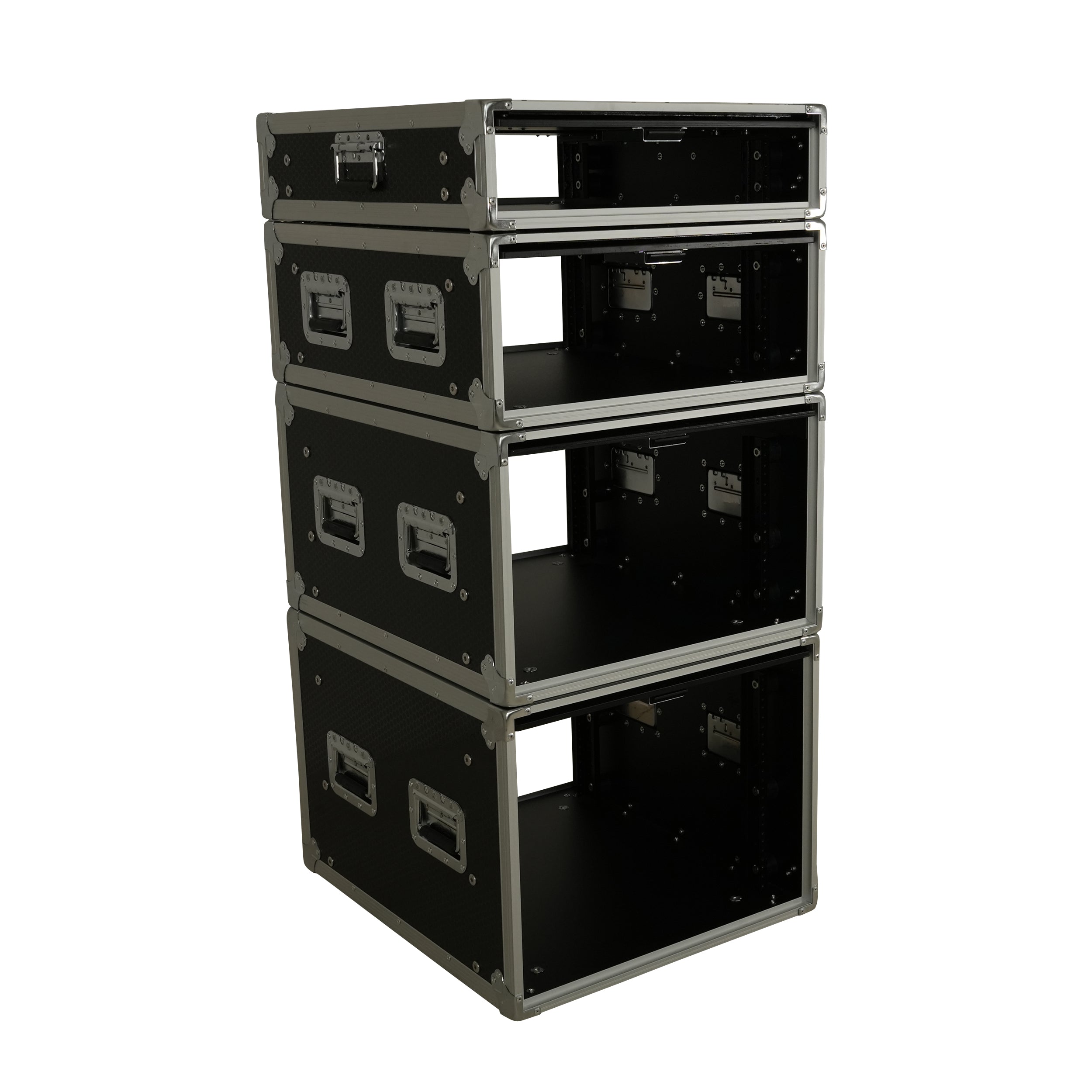 8U Vertical Shockmount Rack Case 20" Depth with Dual Top Sliding Slam Doors