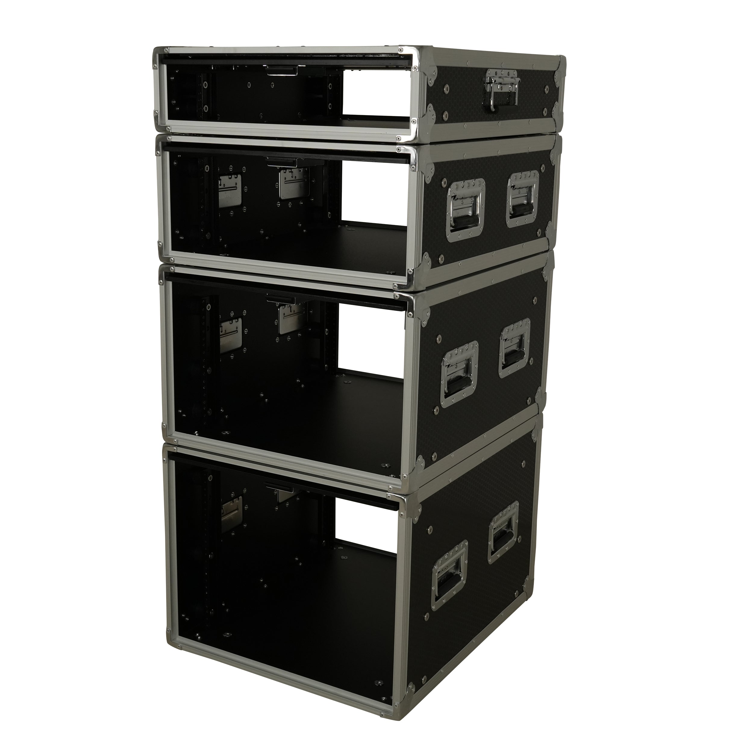 8U Vertical Shockmount Rack Case 20" Depth with Dual Top Sliding Slam Doors