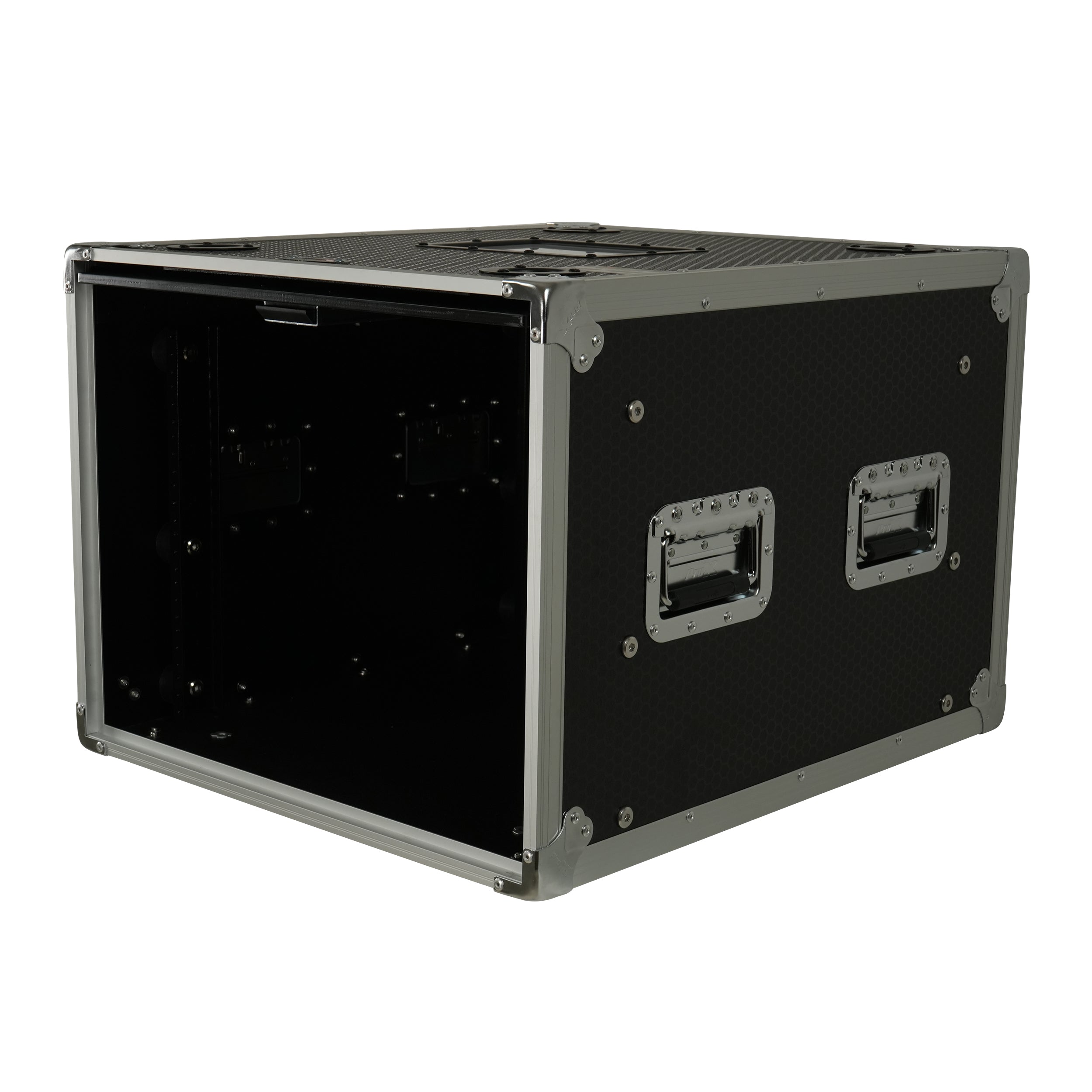 8U Vertical Shockmount Rack Case 20" Depth with Dual Top Sliding Slam Doors